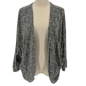89th + Madison Women's Gray Marled Knit Open Front Dolman Sleeve Cardigan Size L